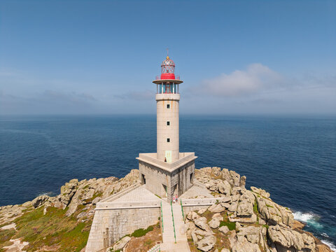 Punta nariga lighthouse protecting atlantic coast in galicia