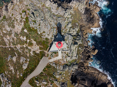 Punta nariga lighthouse aerial view guiding ships
