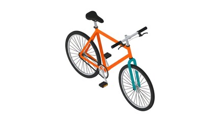 Obraz premium Vibrant Orange Bicycle with Black Wheels.