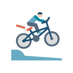 Obraz premium Minimalist BMX Bike Trick: Jump and Action Sports
