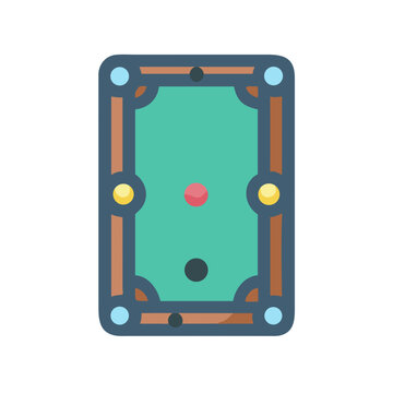 Icon Illustration of Billiard Table with Red Ball