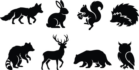 Collection of tropical bird black silhouettes including toucan, parrot, cockatoo, flamingo, pelican, hornbill, kingfisher, and heron on white background © MdAzijul