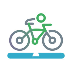 Fototapeta premium Minimalist Bicycle Graphic Icon with Person Riding Illustration