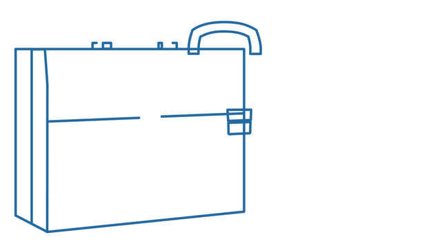 Clean flat vector line icon of an upright suitcase for travel services, suited to booking platforms, airport signs, and vacation checklists.