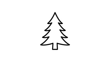 Fototapeta premium A clean flat vector line icon of a minimalist pine tree, ideal for forest signage, nature apps, and conservation themed layouts.