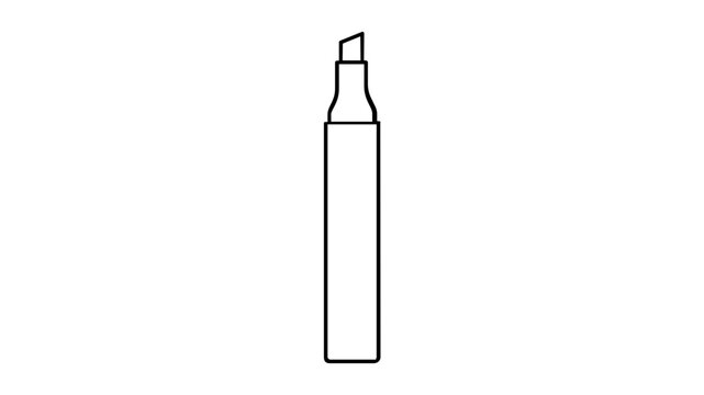 Simple clean flat vector line icon depicting a marker pen, useful for annotation features, art lesson pages, stationery shops, and editor controls.