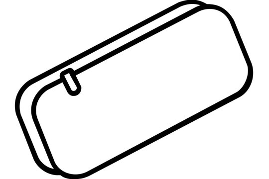 Simple flat vector line icon showing a neat pencil case for educational interfaces, stationery branding, planner layouts, and study themes.