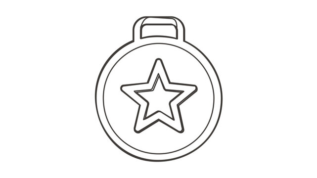 Clean flat vector line icon of an award medal for accomplishment, champion status, contest results, employee recognition, or sports success.
