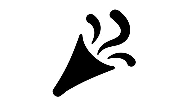 Clean flat vector line icon of a party horn for festive promotions, perfect for greeting designs, countdown graphics, and celebration interfaces.