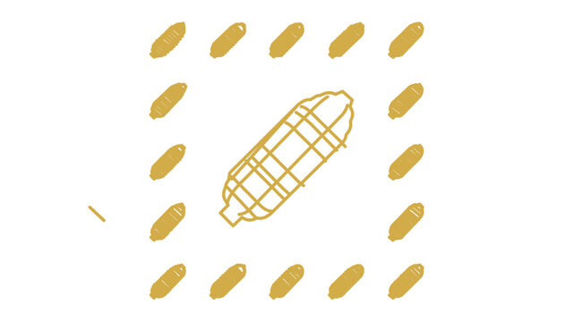 Minimal clean flat vector line icon showing corn on the cob for harvest promotions, barbecue invitations, produce stickers, and recipe cards.