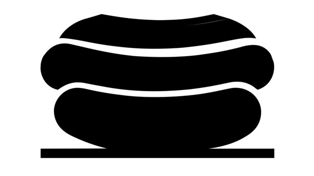 Clean flat vector line icon of a hot dog in a bun with sauce, suited for snack menus, stadium concessions, food carts, and summer cookout graphics.