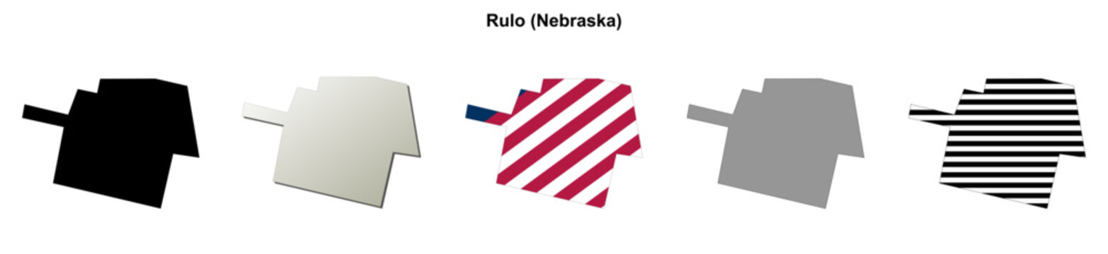 Rulo (Nebraska) blank outline map set