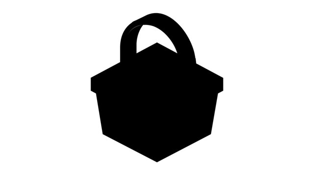 Simple clean flat vector line icon of a picnic basket, ideal for recreation websites, summer activity lists, food delivery themes, and maps.