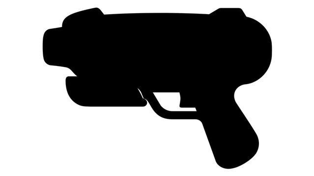 Clean flat vector line icon featuring a compact water gun, perfect for summer sale tags, pool rules, toy packaging, and leisure promotions.