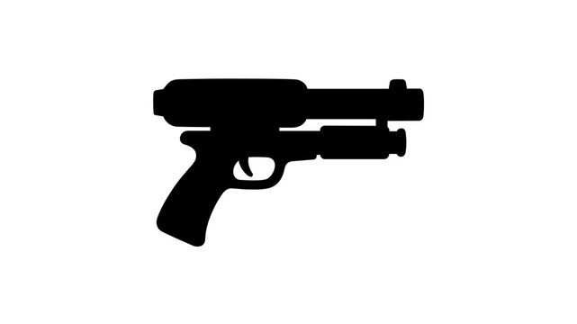 Clean flat vector line icon of a minimalist water gun toy, ideal for summer play, pool party signs, beach games, and kids activity graphics.