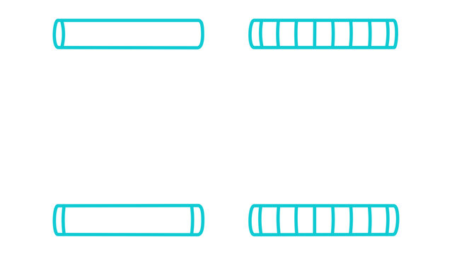 Clean flat vector line icon of a straight pool noodle, suitable for swim equipment labels, leisure infographics, camp posters, and aquatic activity menus.