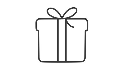 Fototapeta premium Minimal clean flat vector line icon of a wrapped present, useful for ecommerce promotions, holiday sections, birthday notices, and rewards.