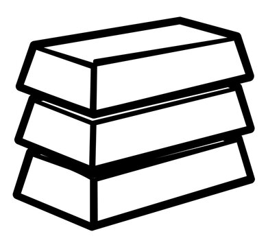 Simple clean flat vector line icon of a bullion gold bar, useful for investment planning, savings products, and premium finance design.