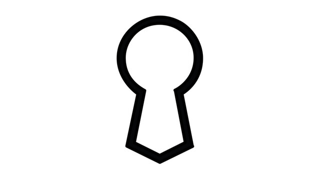 Clean flat vector line icon of a minimalist keyhole, ideal for privacy settings, login screens, secure access labels, or simple interface navigation.
