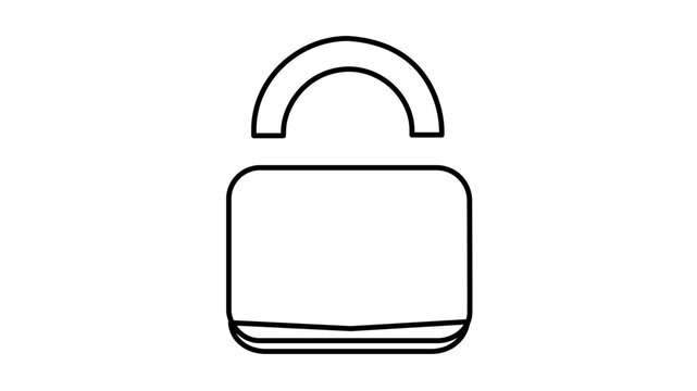 Minimal clean flat vector line icon showing a secure lock, suitable for password managers, protected accounts, and safe checkout flows.