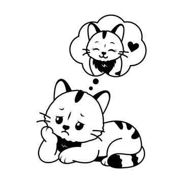 Two cats playing together with yarn.