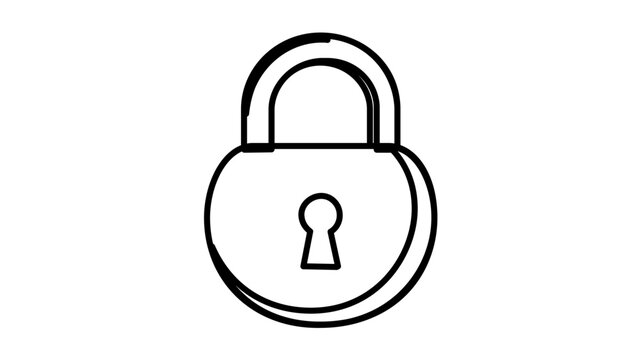 Clean flat vector line icon of a minimalist lock with keyhole, ideal for login screens, password fields, and security settings.