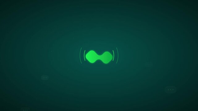 malachite phone icon with ringing communication wave arcs