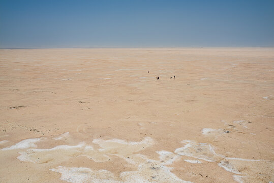 Panoramic aerial view of the vast expanse of Rann of Kutch in Gujarat