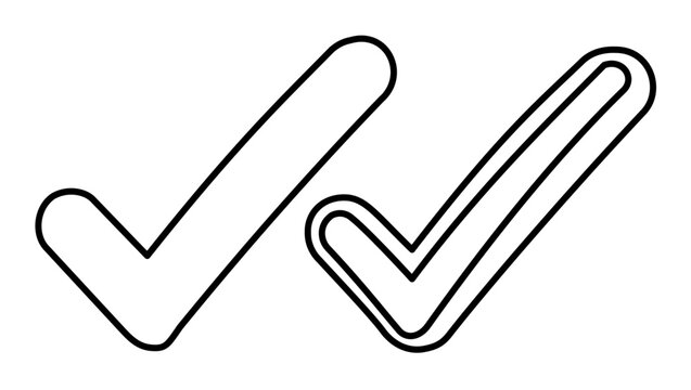 A clean flat vector line icon of a double check mark, ideal for approval, verification, completed tasks, and success messages in interfaces.
