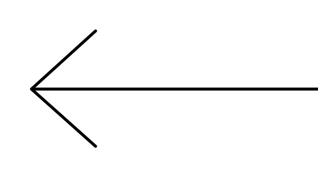 A clean flat vector line icon featuring a left arrow, suited for previous page buttons, undo commands, sliders, and app navigation.