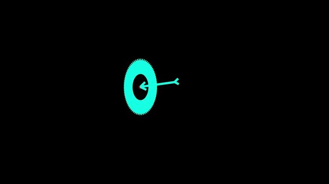 Animated Arrow Hitting Center Bullseye Target for Business Goal Success. 4k video motion graphics