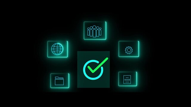 Businessmen point to tick correct sign mark in checkbox for approve quality document and project control. Excellence in document correction, ensuring quality and ISO certification for top Service