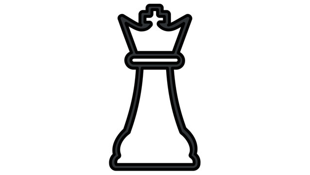 Clean flat vector line icon of a chess piece, suitable for strategic thinking, board game menus, lesson materials, and tournament graphics.