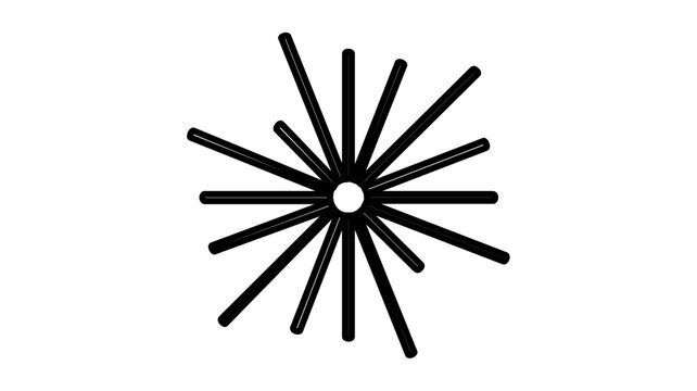 A clean flat vector line icon of a spark for ideas, ideal for creative workflow, knowledge sharing, innovation labels, and digital products.