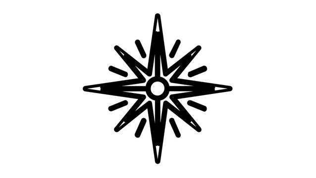Minimal clean flat vector line icon showing a compass idea, ideal for wayfinding, innovation, goal setting, and strategic planning layouts.