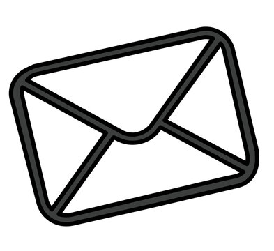 Clean flat vector line icon of a basic envelope for digital mail, fitting contact pages, inbox labels, newsletter signup, and support navigation.