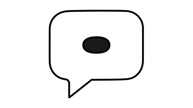 Simple speech bubble clean flat vector line icon for messaging menus, feedback prompts, conversation threads, and web communication tools.