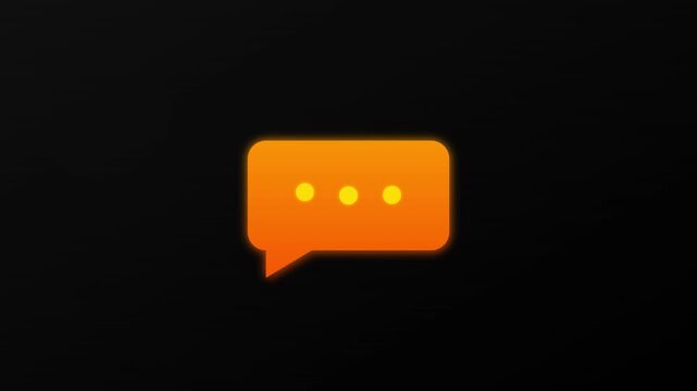 message chat bubble icon with bouncing notification dots