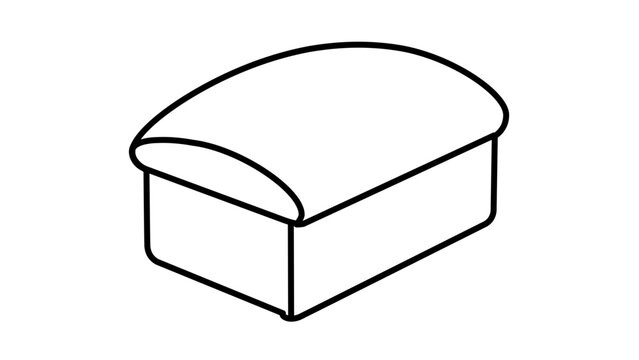 Minimal clean flat vector line icon showing a rounded bread loaf, useful for bakery signage, food packaging, recipe apps, and cafe menus.