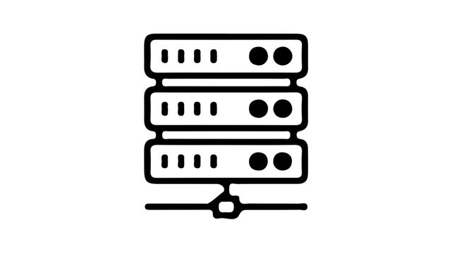 Servers stack icon for data center or network storage