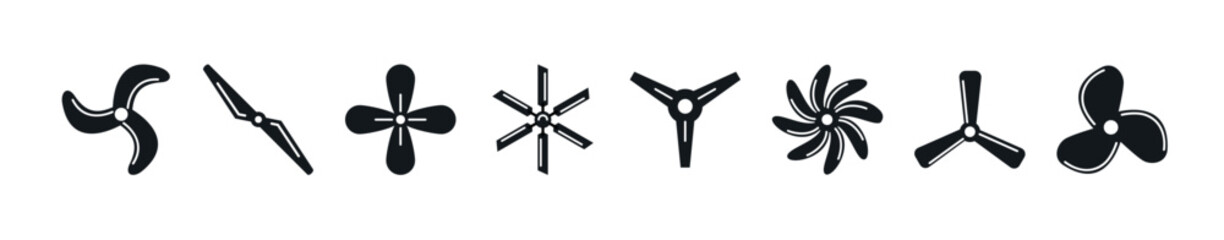 Fan blade vector propeller icon. Ship blade fan turbine airplane logo rotor cooler icon © kolonko