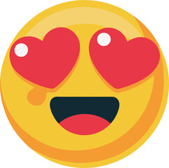 Naklejka premium Heart Eyes Sad Smiley Emoji with Frowning Yellow Face Cartoon Icon