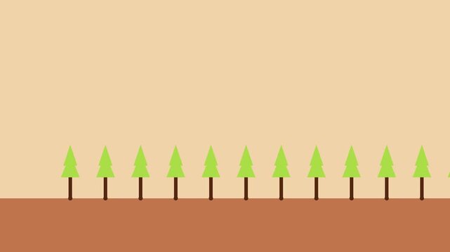 Animated pine tree growth process: flat concept for environmental sustainability and reforestation projects animation 4k