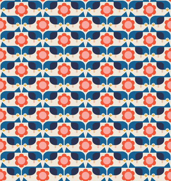 abstract retro flower seamless pattern wallpaper
