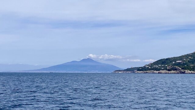 view of the volcano vesuvio in italy