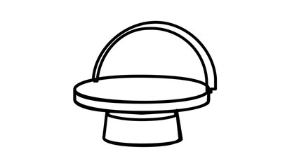 Fototapeta premium Clean flat vector line icon of a presentation podium, ideal for conference programs, public speaking tools, and business event signage.