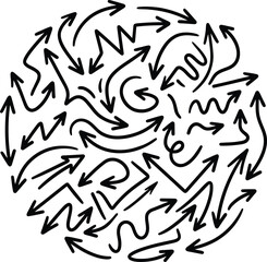Fototapeta premium Circular Chaotic Arrows Vector Vortex Swirl Direction Flow
