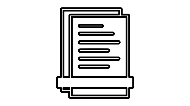 Clean flat vector line icon featuring a contract document, perfect for business agreements, digital signing, legal paperwork, and finance apps.