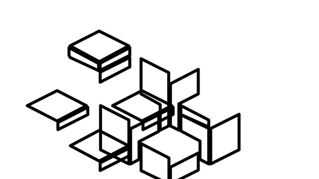 Clean flat vector line icon showing a compact office building, useful for business profiles, location markers, and property service layouts.