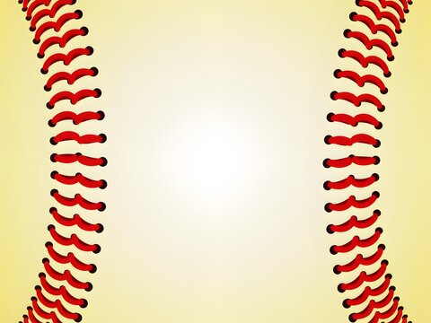 Seamless baseball stitching pattern background for sports design, yellow